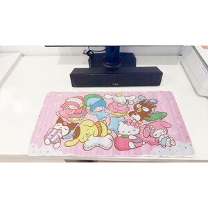 Pastel Pink Dessert Character Desk Pad, Waterproof Extended Gaming Mat